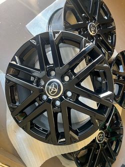 Toyota tundra rims 18” OEM Factory Wheels Rines new gloss black powder coated ( exchange available )( Cambio Disponible ) fits 2022 - 2026 Tundra