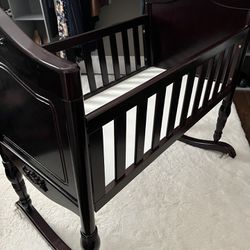 New Born Baby Crib Wood Cradle 