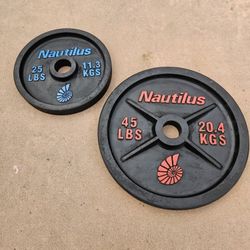 Singles. 25 lbs Olympic weight. 45 lbs Olympic weight plates