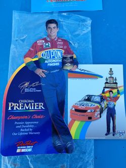 Vintage 1998 Jeff Gordon DuPont Paint/Finishes stand up store display, 19x10", NASCAR
