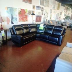 Fuxl  Leather Sectional With Recliners Regular $(contact info removed)