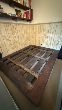 Heavy Custom-Built Wooden Platform Bed Frame made for Full/Queen mattress