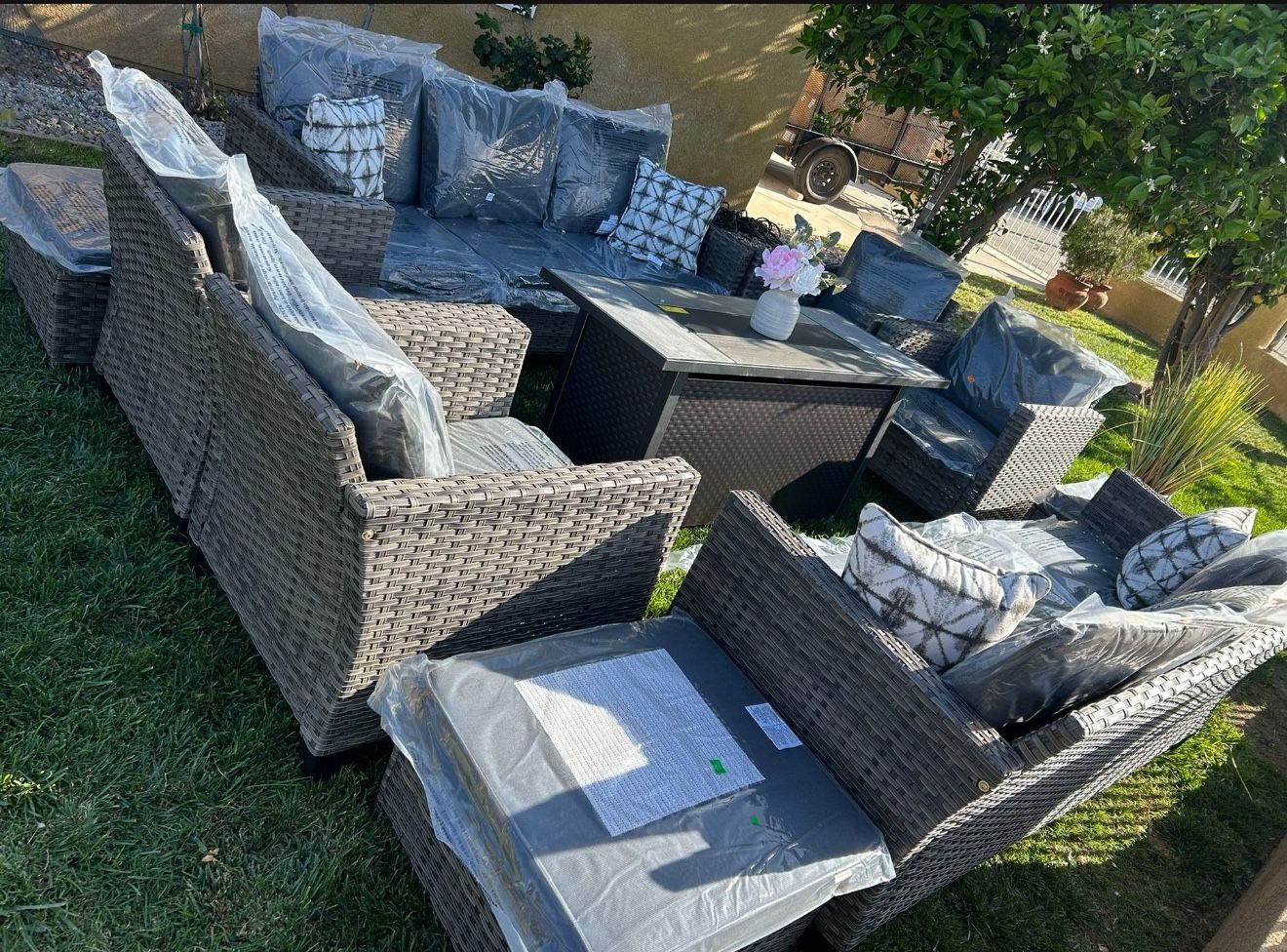 Brand New Patio Outdoor Furniture Set With Fire Pit