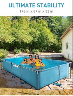 Swimming Pool Above Ground Outdoor 15ft Rectangle  178" x 87" J-36