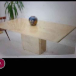 Travertine Marble Dining Room Table
