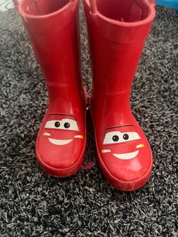 Disney Kids Lightning McQueen Rain Boots size 8