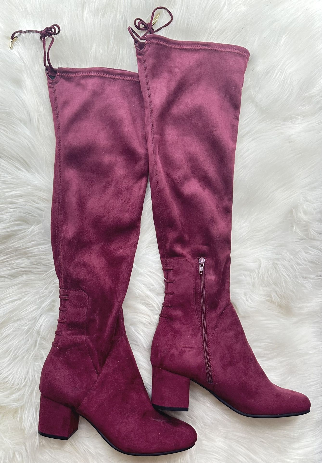 Charlotte Russe NEW Burgundy Over The Knee Boots - Size 7.5