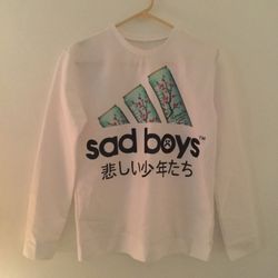 White "sad boys" Longsleeve