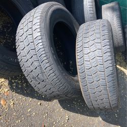 265/65/18 two tires in great condition they have about 50%