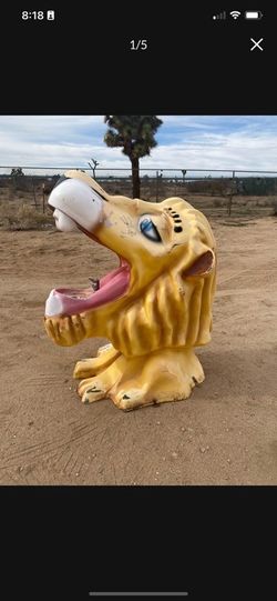 Vintage Fiber Glass Lion Drinking Fountain