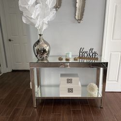 Glass Mirror Console Table 