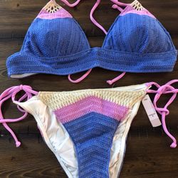 NWT Crochet Victoria’s Secret Bikini. Size M Top, Size S Bottom