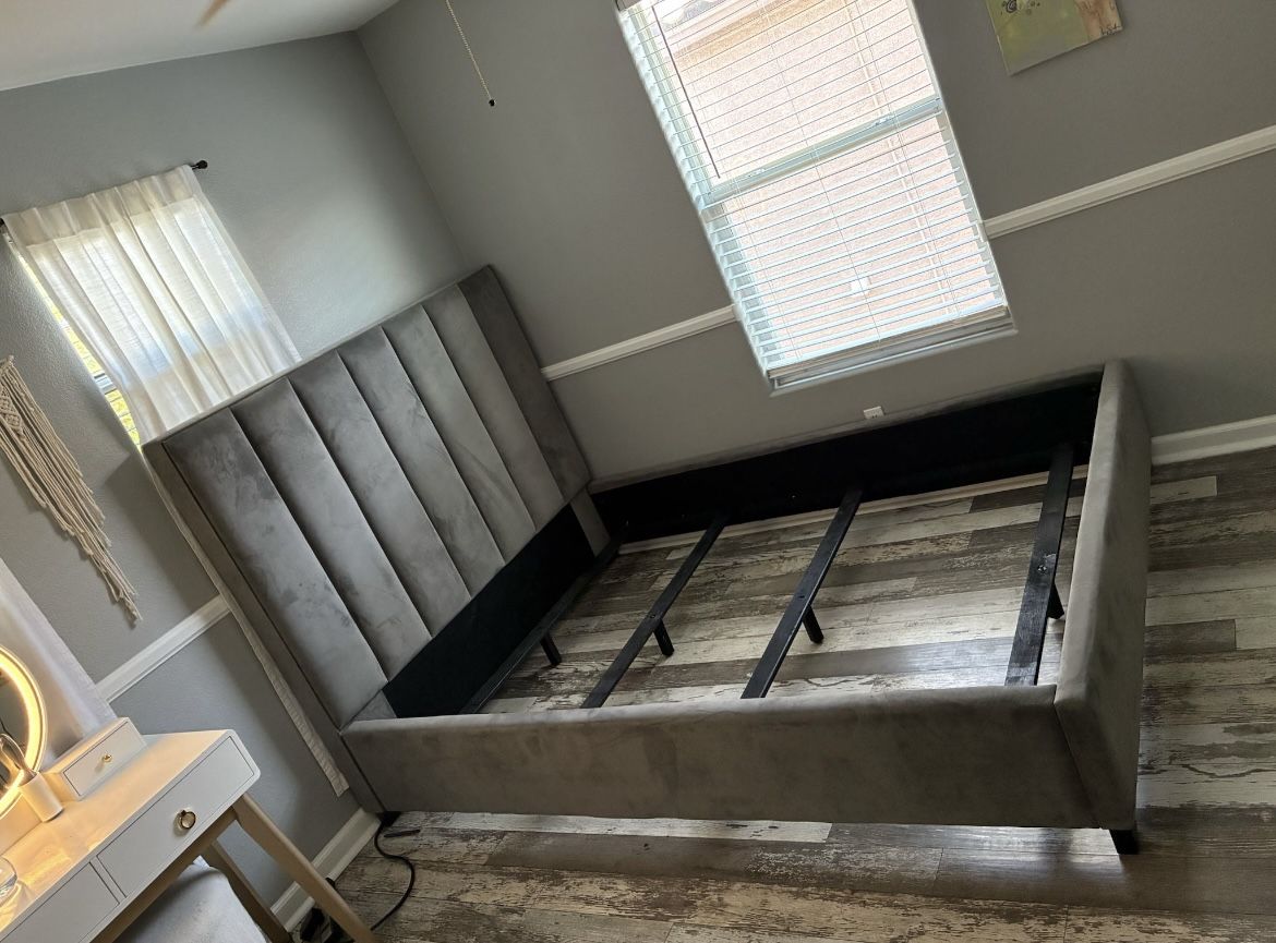 Queen Grey Bed Frame