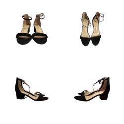 Heritage Black Block Heel Sandals Women’s Size 9 Ankle Strap Open Toe