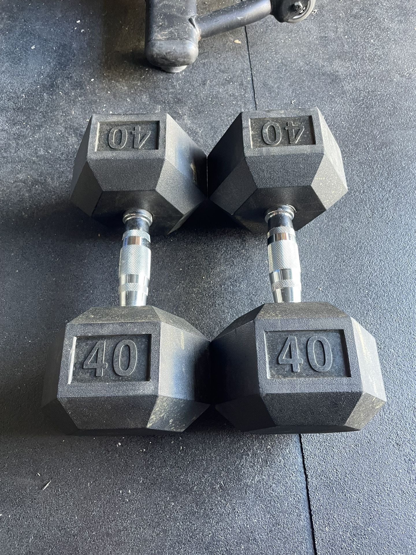 40lbs Hex Rubber Dumbbell Weights…. Home Gym Fitness…