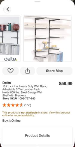 Delta Heavy Duty Adjustable Wall Lumber Rack