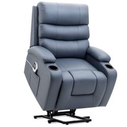 Homrest Power Lift Recliner Chair with Massage & Heat, Cup Holders , Blue