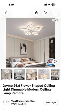 25.6 Flower Shaped Ceiling Light Dimmable Modern #445