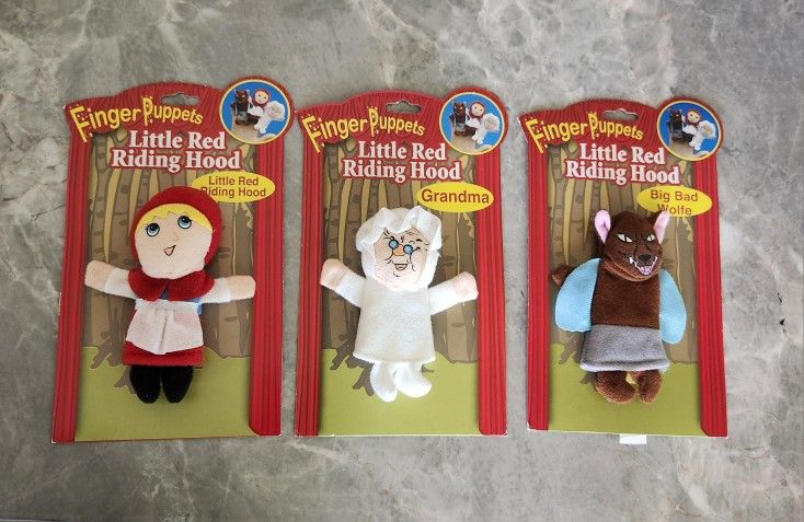 Little Red Riding Hood Grandma Big Bad Wolfe/Wolf Finger Puppets Greenbrier Intl.