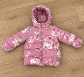 The Children’s Place Girls Floral Puffer Jacket – Size 4T