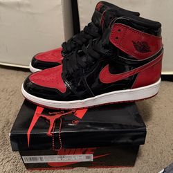 Jordan Retro 1 High “Patent Bred” Size 7 Grade school