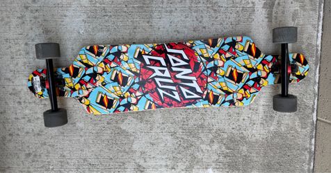 Santa Cruz Skateboard Screaming Scratched Hand Drop Thru Complete Longboard 9 inches by 36 inches