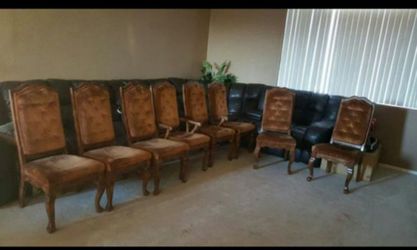 8 antique chairs
