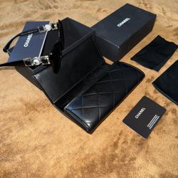 Chanel 5445-H 501/S4 Black Cat Eye Butterfly Pearl Sunglasses Shades 55-16-140