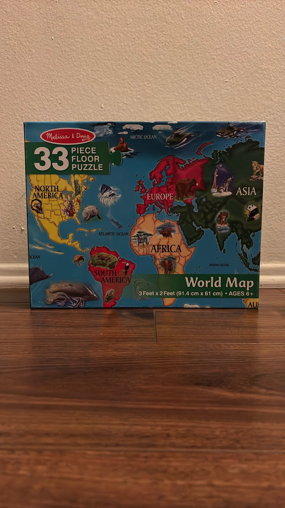 Melissa & Doug 33 Pc World Map Floor Puzzle