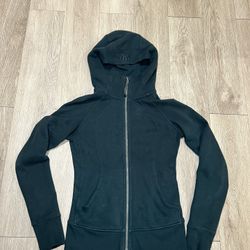 Lululemon Women's Scuba Full Zip Hoodie Sweatshirt Athletic Thumbholes Size 4