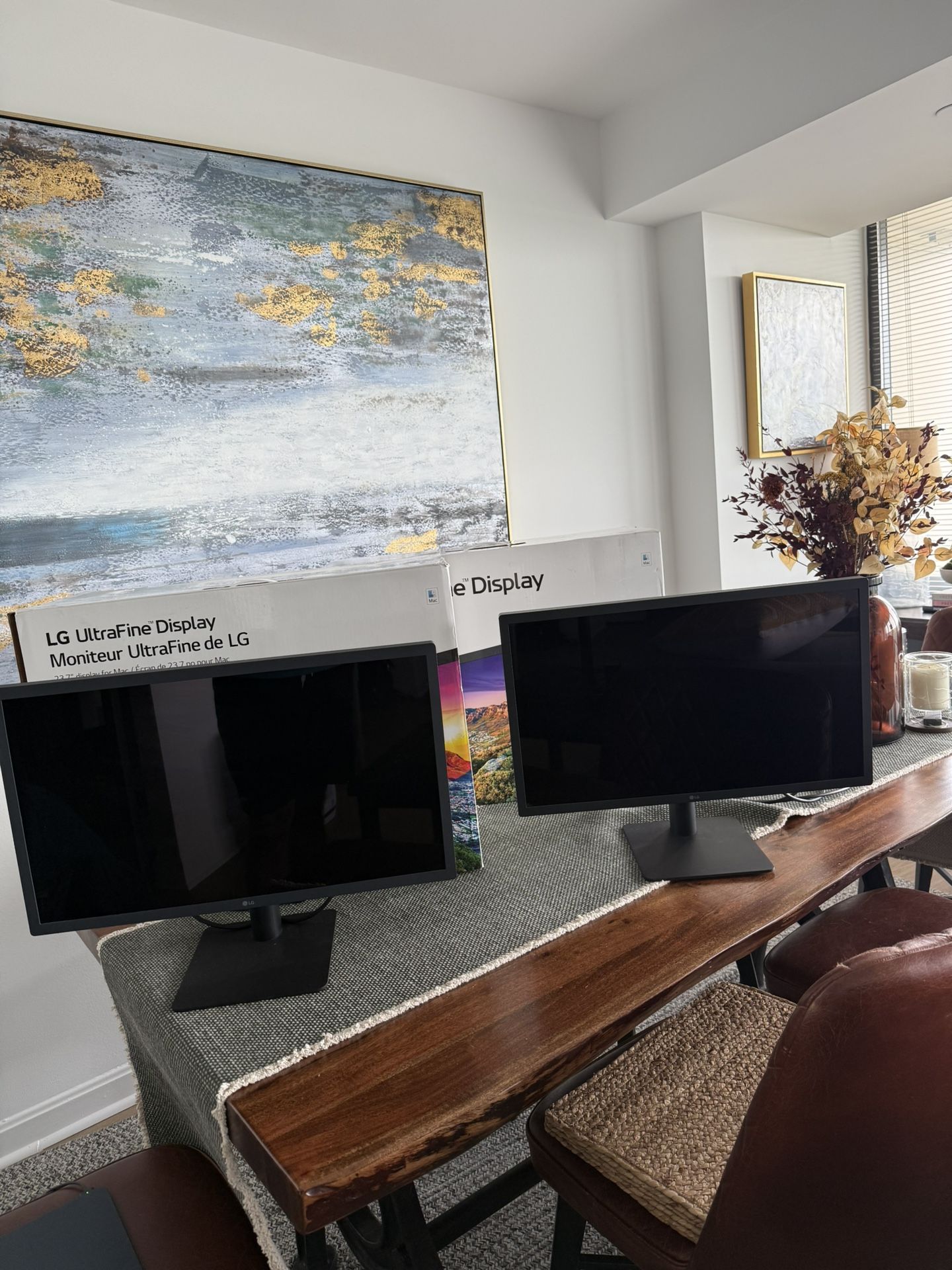 2 LG Ultrafine 24” 4K Monitors