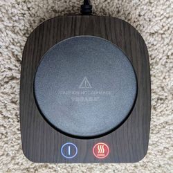 VOBAGA imitation wood coffee cup milk tea beverage mug smart warmer for desk with auto shut off