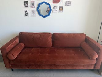Rust Orange Mid-century Sofa