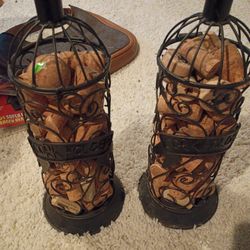 2 - Metal cork bottle holders