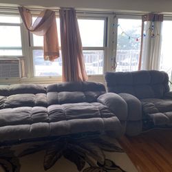 Raymour & Flanigan Excellent condition reclining soft couches. Moving out sale don’t lose this awesome deal