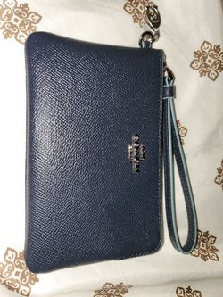 NEW Dark blue coach wristlet