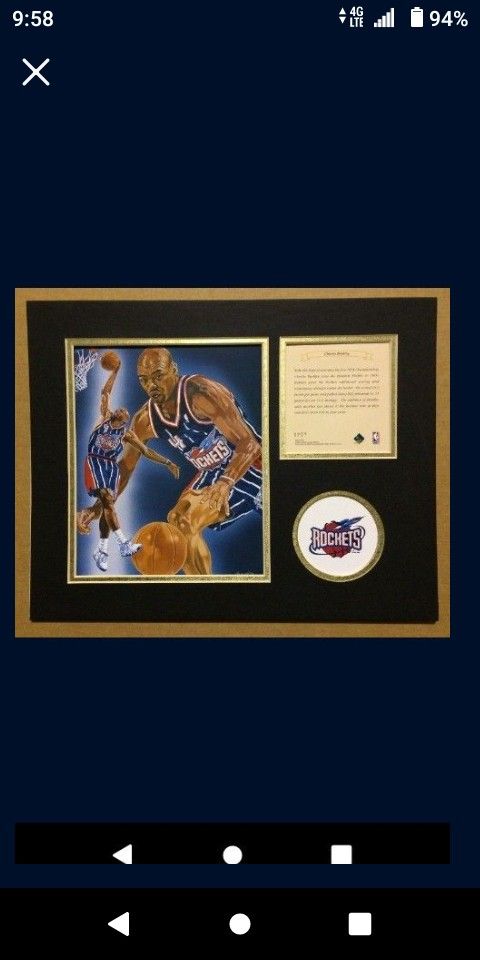 Houston Rockets Charles Barkley Lithograph