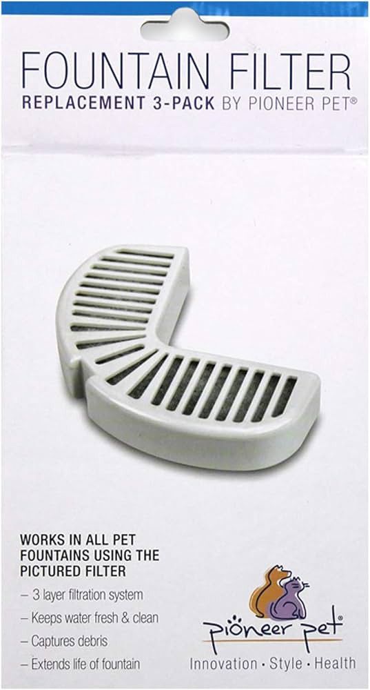 New Pioneer Pet Replacement Filters for Ceramic & Stainless Steel water Fountains, 3 pack home pet  Supplies 