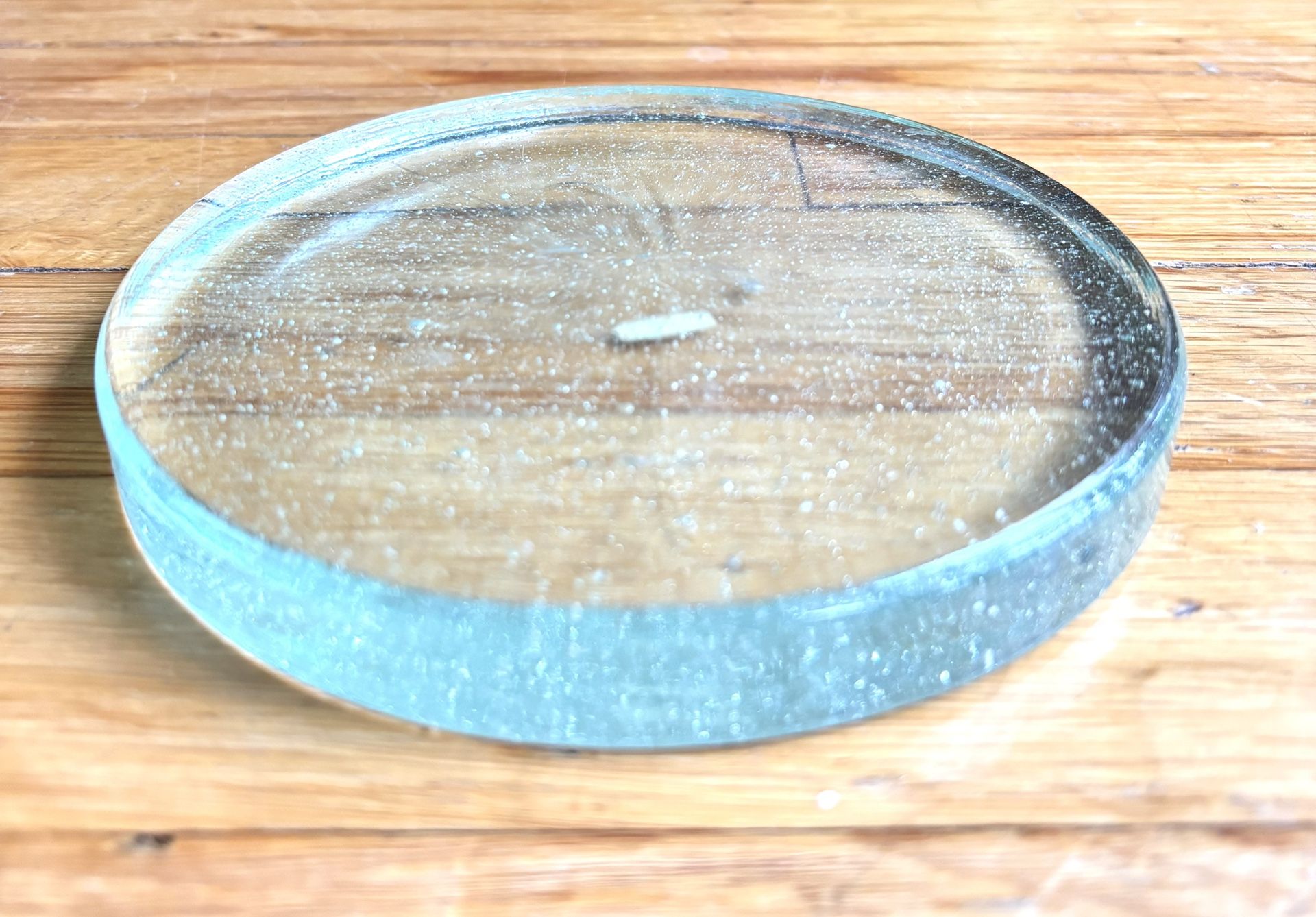 Glass Pillar Candle Base, Like New / Never Used