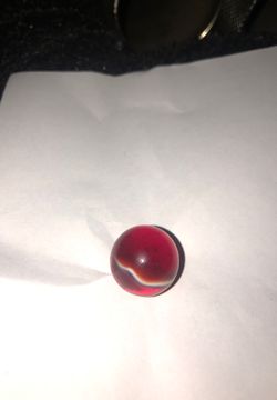 Antique Marble Rare Christensen Transitional Red Striped Translucent Slag Shooter ,Fluorescing Marble Collector's Marble