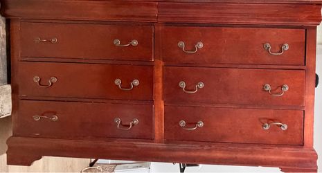 Solid Wood 6-Drawer Dresser / Credenza – Cherry Finish