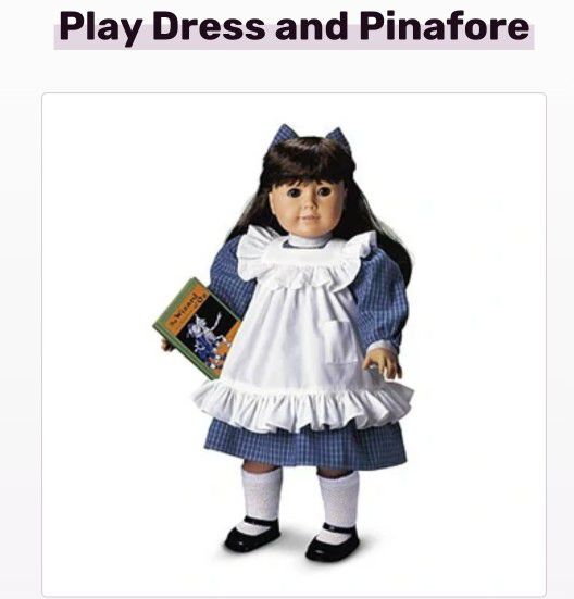 American Girl Pleasant  Company Doll Samantha’s Blue Checked Play Dress Pinafore