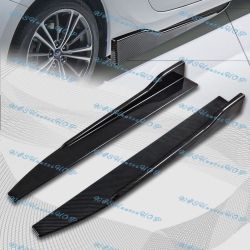 Universal Carbon Style Side Skirt Rocker Splitters Diffuser Winglet Wind 31"x4" -(2-PU-89652-CF
