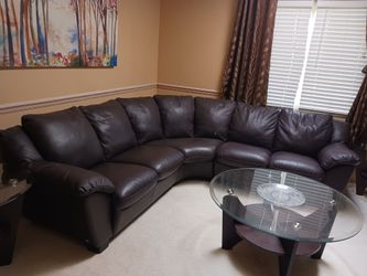 Natuzzi ItalSofa Genuine Top Grain Leather Sectional