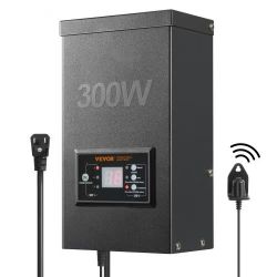 210# LoW Voltage Transformer, 300W, 120V ACto 12V/14V ACLandscape Lighting Transtormer with Photocell Sensor and Timer, Weatherproof, for Outdoor, Spo