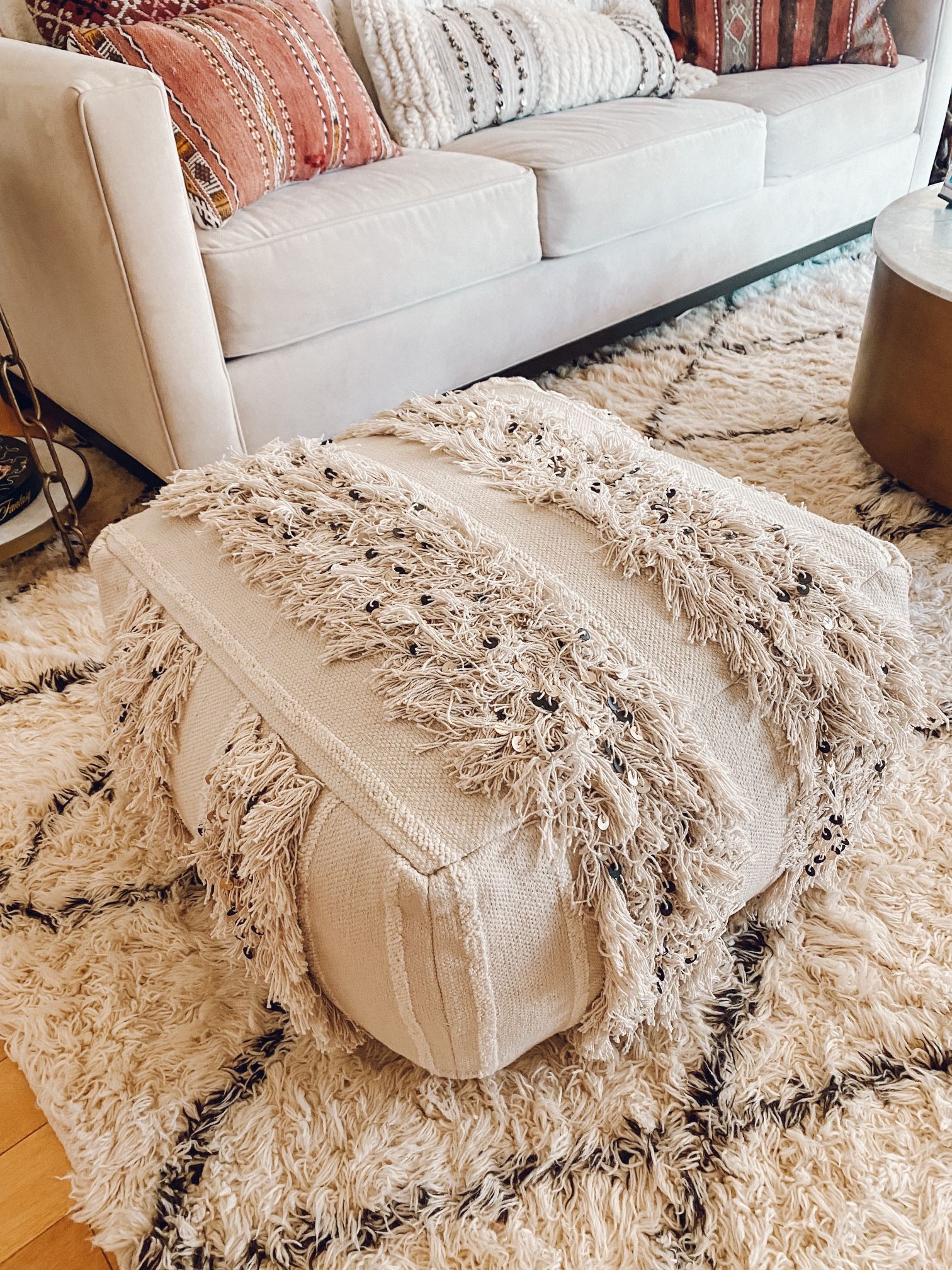 Anthropologie Large Moroccan Floor Pouf