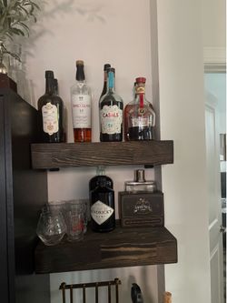 2, Strong Custom made 18 x 10 wood floating shelves