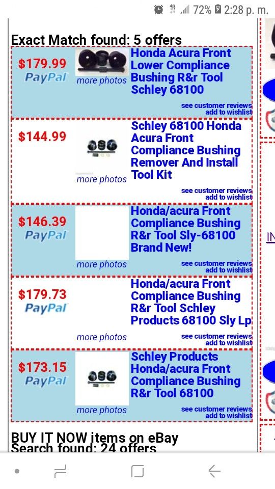 Blue-Point YA6810 Honda/Acura front lower compliance bushing R&R tool usada una vez