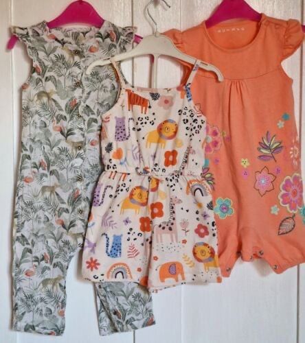Baby Girls 12-18 Months Summer Playsuits Jumpsuits Bundle Short Sleeve Outfits