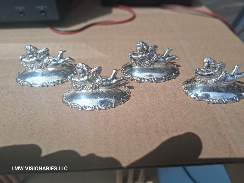 Vintage Silver Cherub Figurines – $25 Each or $90 for All 4